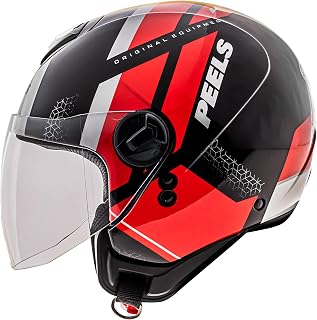 Capacete Aberto Moto Peels Freeway 4Ever Preto/Vermelho 58