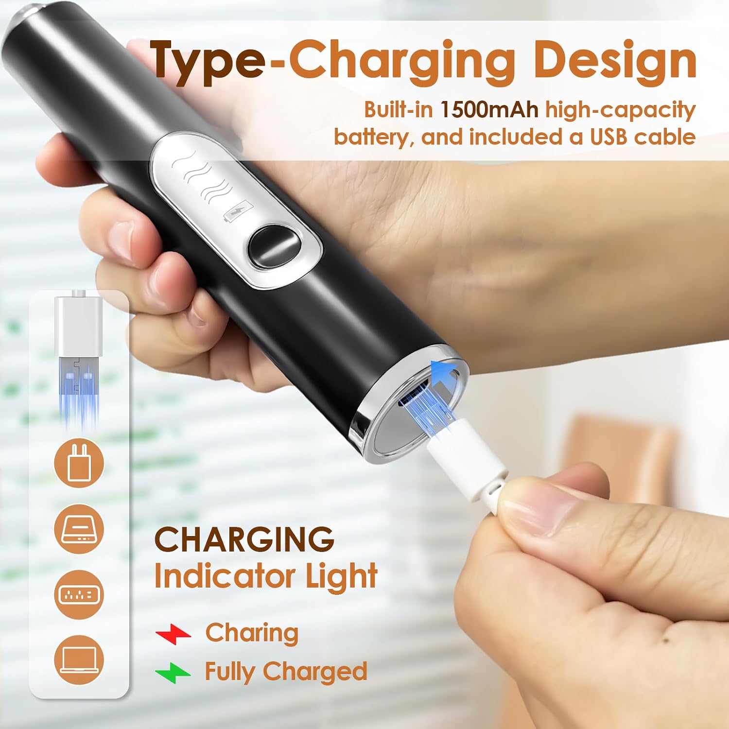 Handheld Milk Frother, Rechargeable Milk Frother, Coffee Mixer Wand, Black