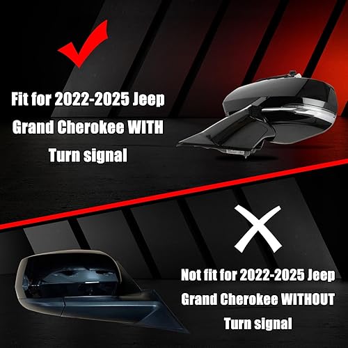 Vista 16 de Funda de repuesto directa negra brillante para Jeep Grand Cherokee 2011-2021 y Dodge Durango 2011-2025, estilo de reemplazo directo,