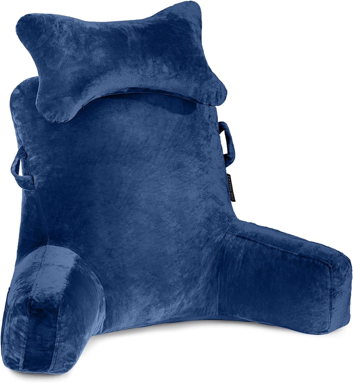 SLIGUY Reading Pillow, Extra Large 78.7 cm, Bed Rest Pillow with Removable Neck Roll and Arms for Sitting in Bed or On the Couch, Backrest, for Adults, for Reading, TV, Blue