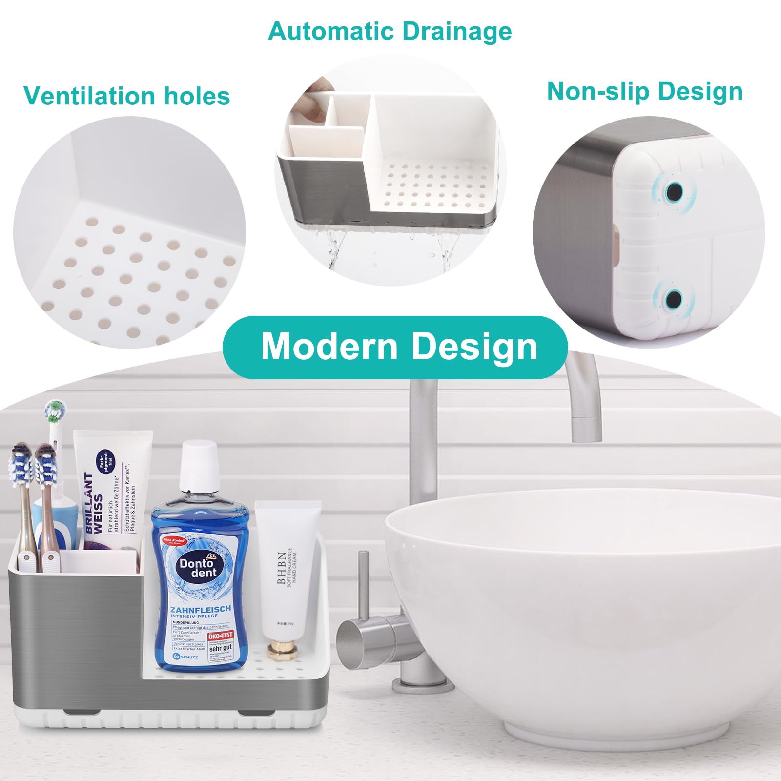 PARKMANI Toothbrush Holders for Bathroom Countertop Kids Electric Toothbrush and Toothpaste Holder - Image 3