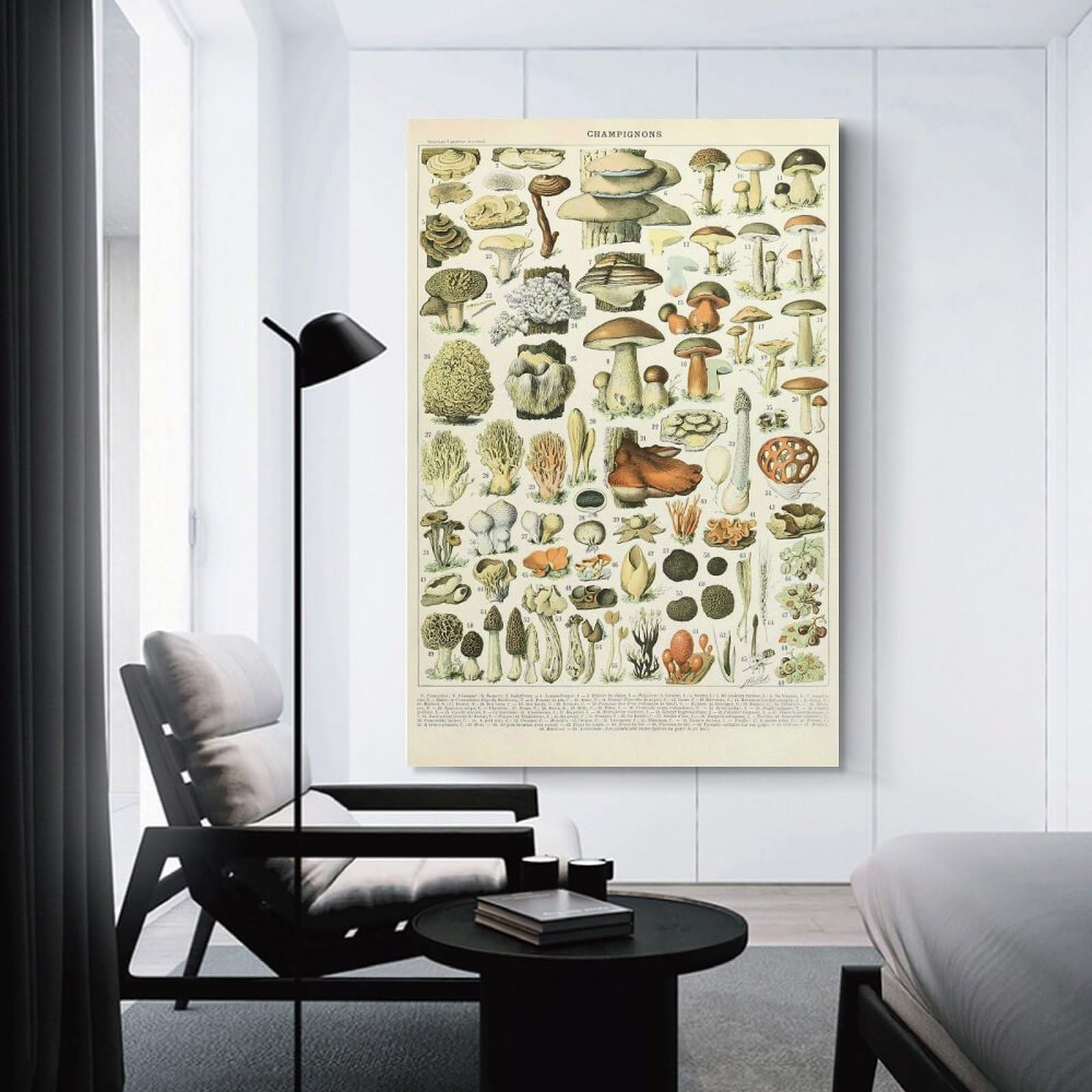 Junmoney Vintage Mushroom Home Decor Wall Art 24x36inch(60x90cm), for Restful Interiors, Bedrooms Or Small Rooms, Decorative Wall Art for Cosy Rooms