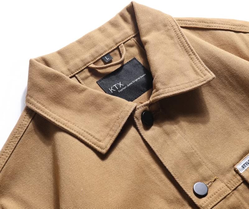 Cotton Denim Casual Solid Color Lapel Single Breasted Jeans Jackets Men Autumn Slim Fit Mens Jacket