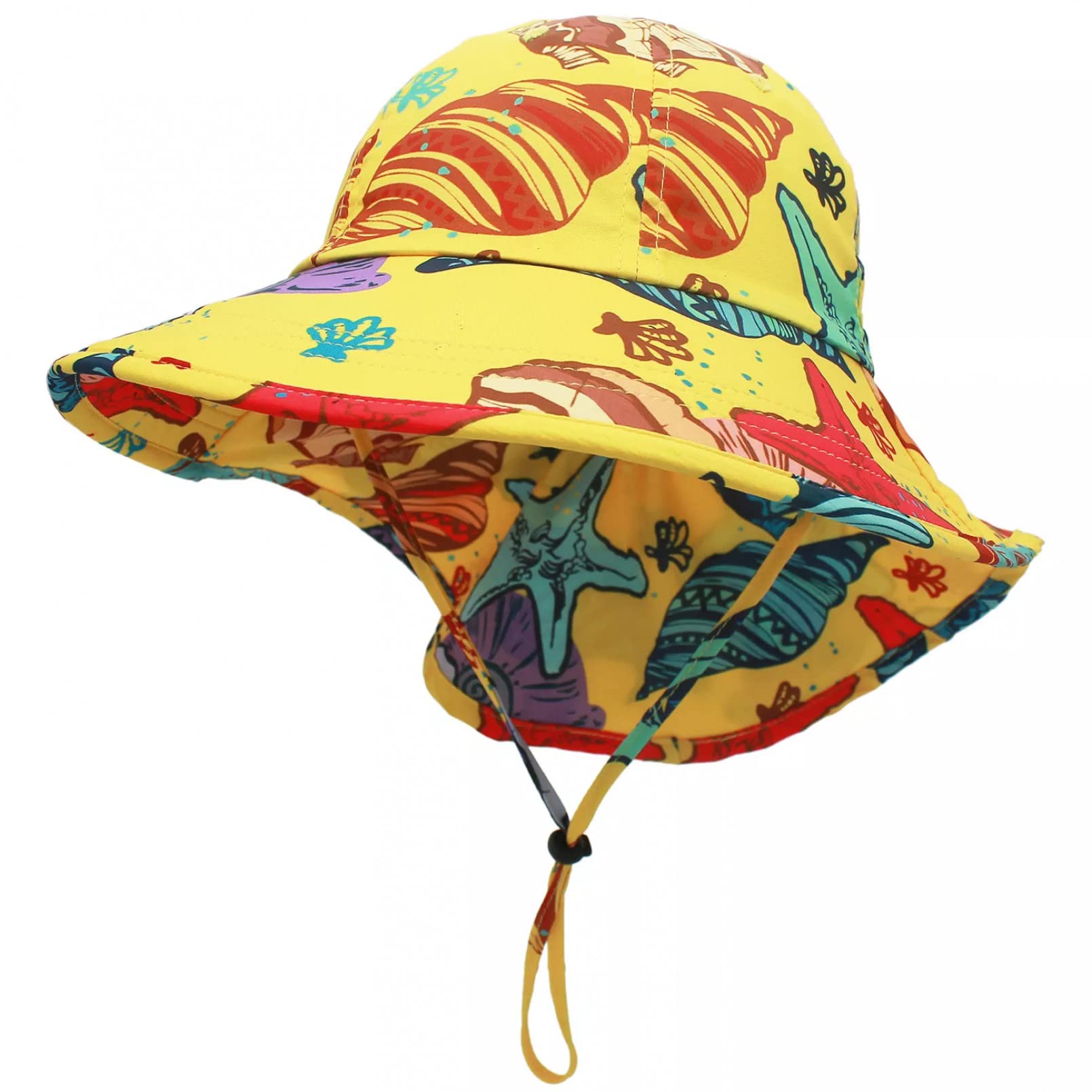 Sonnenhut für Kinder, Sonnenhut mit Nackenschutz, Sonnenhut, Polyester, breiter Hut