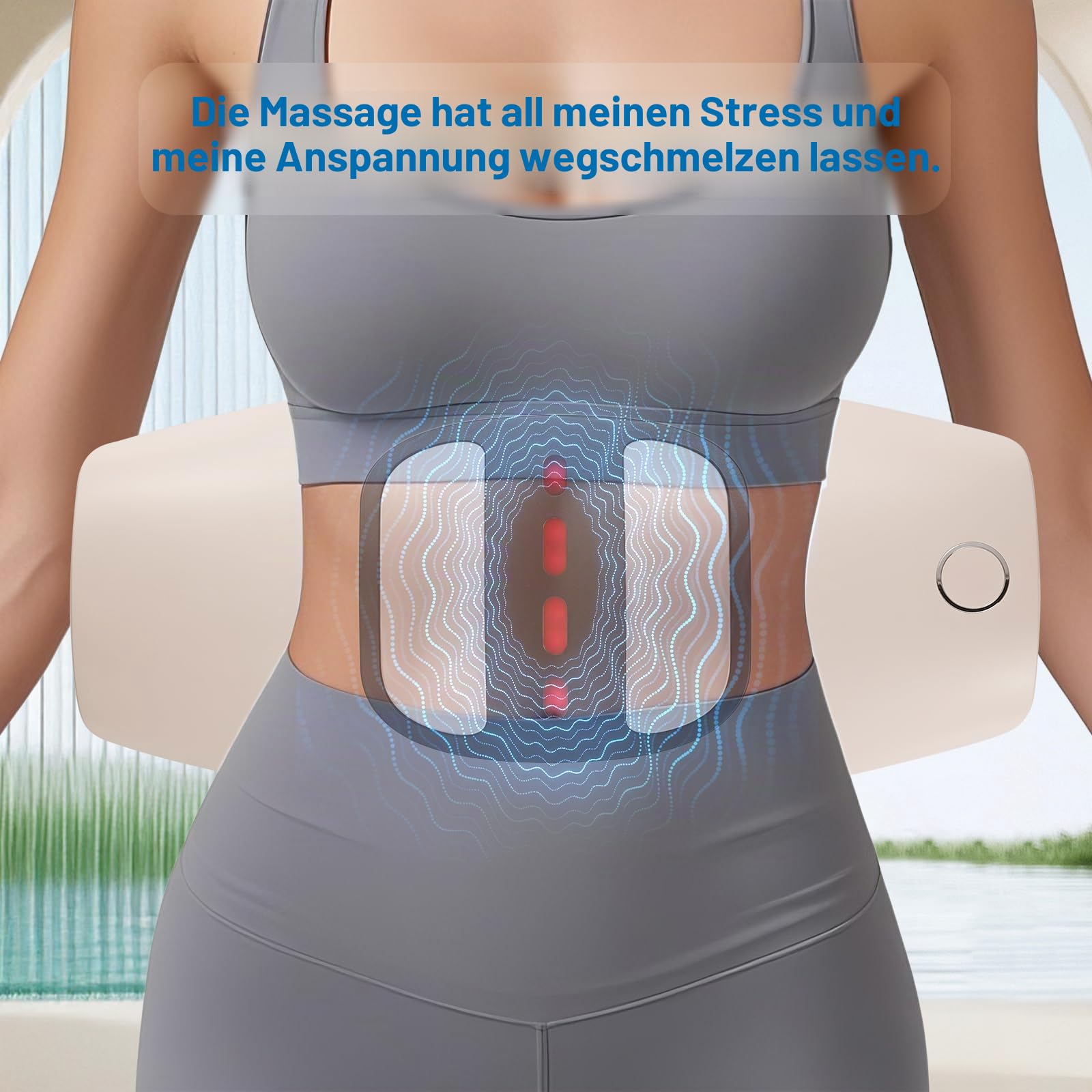 Elektrischer Rückenstrecker mit Vibration & Wärme | Höhenverstellbare Rückenstütze zur Anhebung & Stretching, Taillenpolster für Zuhause, Büro, Yoga & Fitness