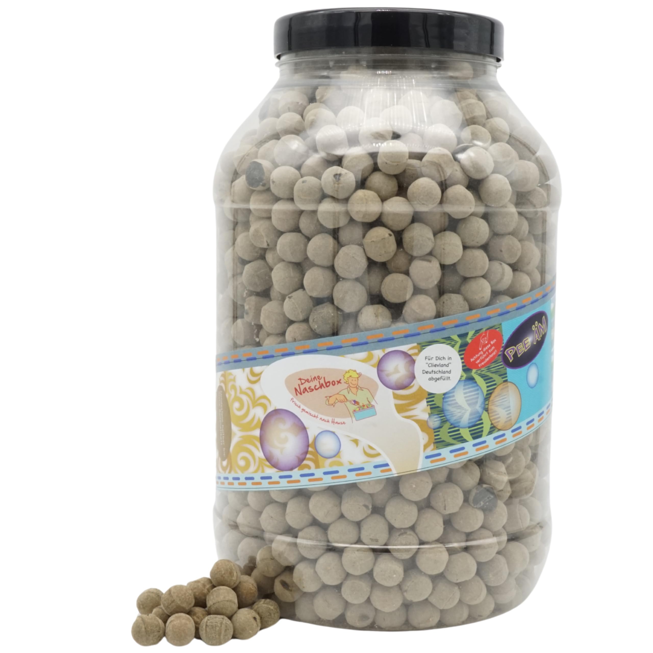 Deine Naschbox | Harte Salmiak Lakritz Hagel Körner | 3kg Mega Pot | XXL Großpackung - Starklakritz Bonbon Bällchen mit Salmiakpulver