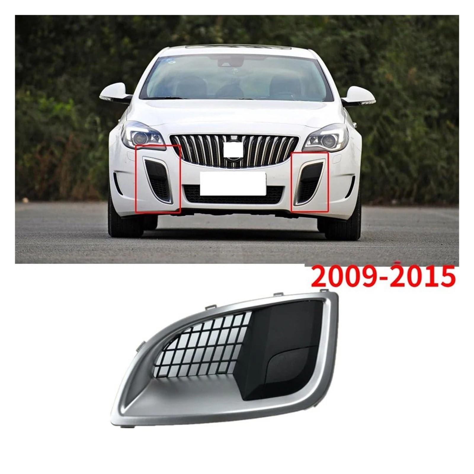 Car Front Bumper Light Grille, Fit For Buick, Regal GS 2012-2017 Right Fog Light Grille Fog Trailer Cover Racing Grills osłona atrapy przedniego zderzaka pojazdu