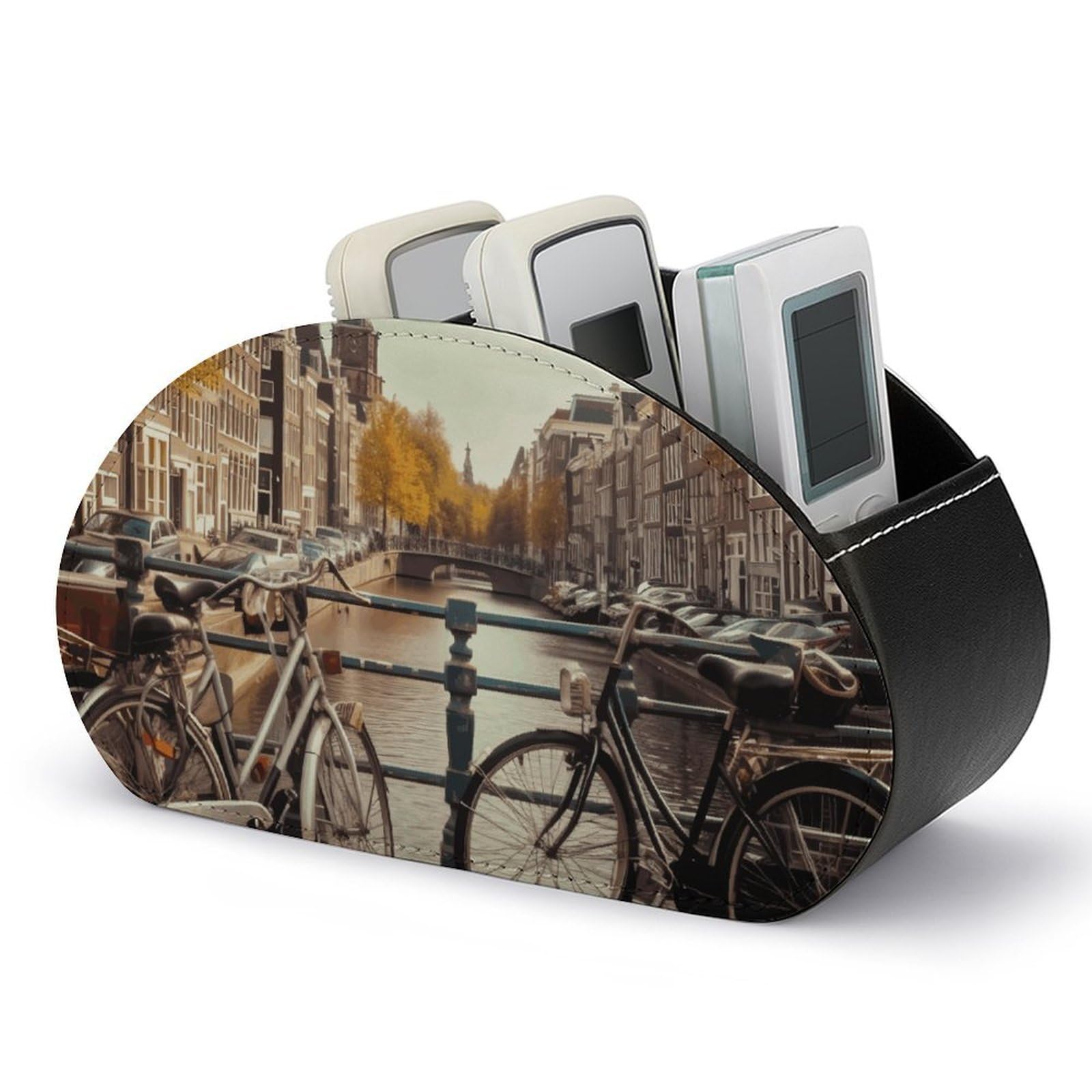 Support télécommande de vélo Amsterdam 5 compartiments en cuir PU anti-rayures
