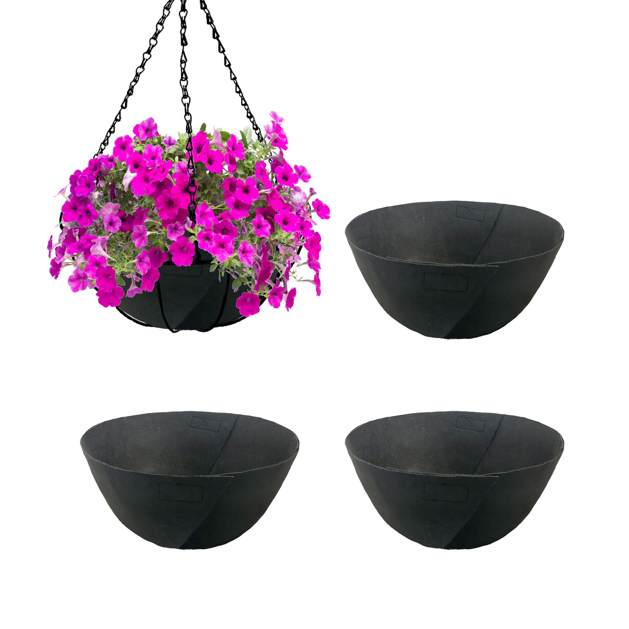 Sumloty 4-Pack 12 Inch Fabric Planter Basket Liners