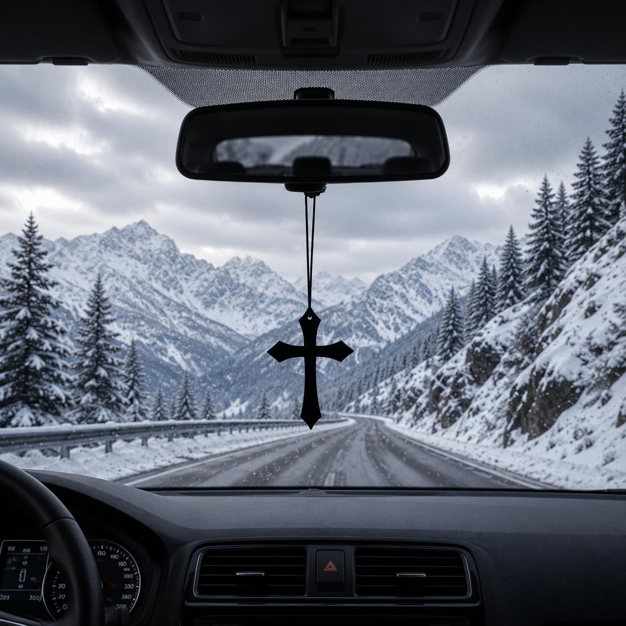Jesus Cross Religious Symbol Christian Art Acrylic Dream Catcher Car Rear View Mirror Hanging | Handmade White Feather Hanging | Stylish Car Interior Décor Accessory for All Cars-image-43