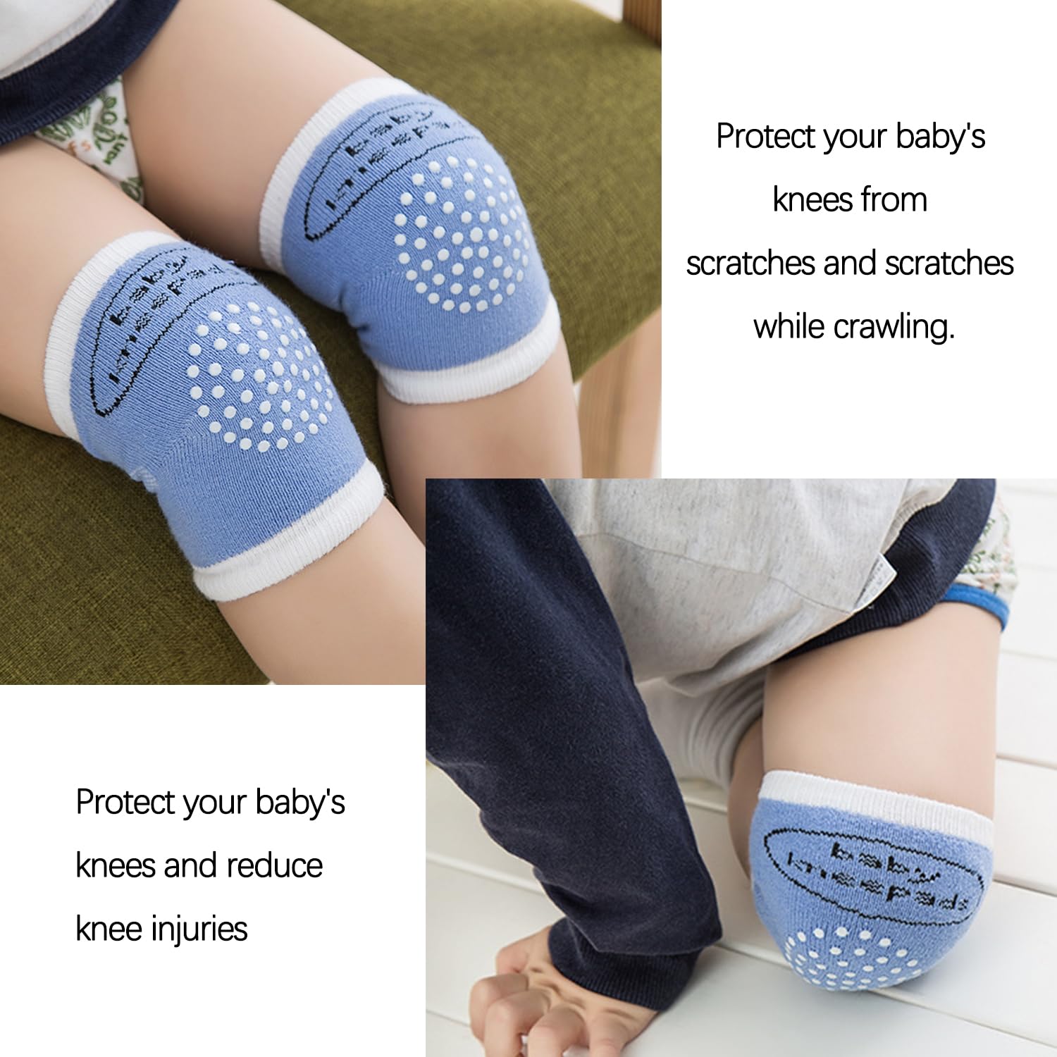 5 Paires De Genouillères, Genouillères Souples, Antidérapantes, Extensibles, Protection De Sécurité Pour Bébé Rampant, Genouillères Pour Bébé Rampant