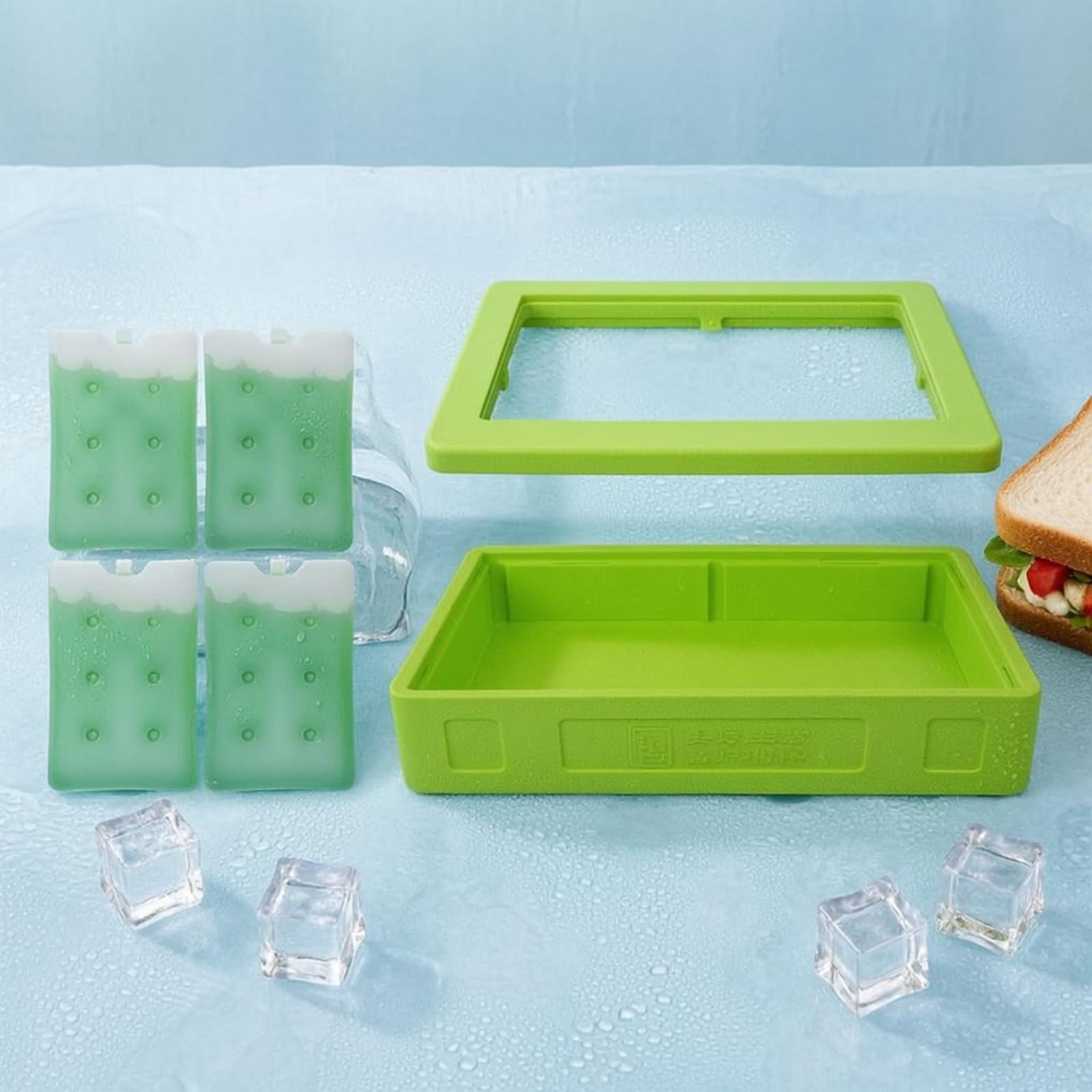 Baoblaze Contenedor Isotérmico Caja Térmica Portátil Recipiente Aislante Portador de Alimentos con Diseño Rectangular y Tapa Visible para Conservación Térmica, Naranja
