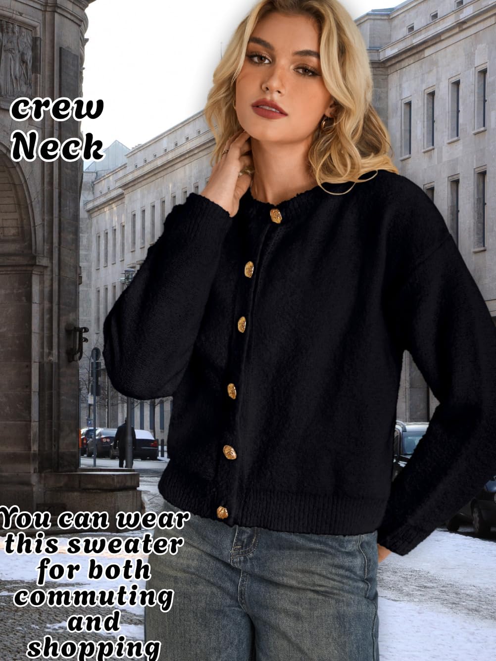 Chunky Knit Cardigan,Button Sweater Jacket for Women,Fall Trendy Cozy Cardigans - Image 7