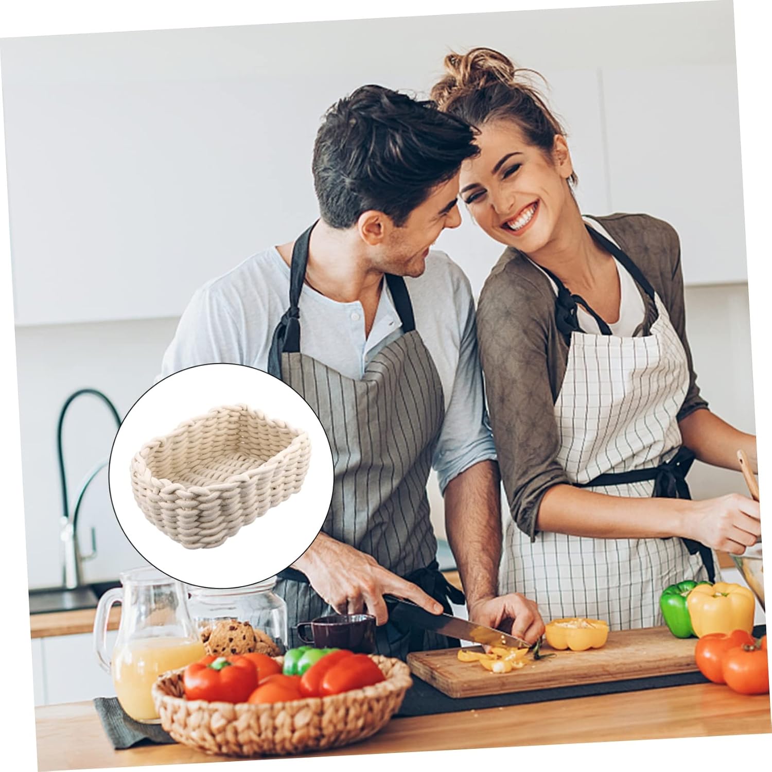Hand-woven Cotton Storage Basket Small Decorative Organizer for Home and Desktop Multifunctional Bin for Clothing Accessories Snacks and Household Items image 5