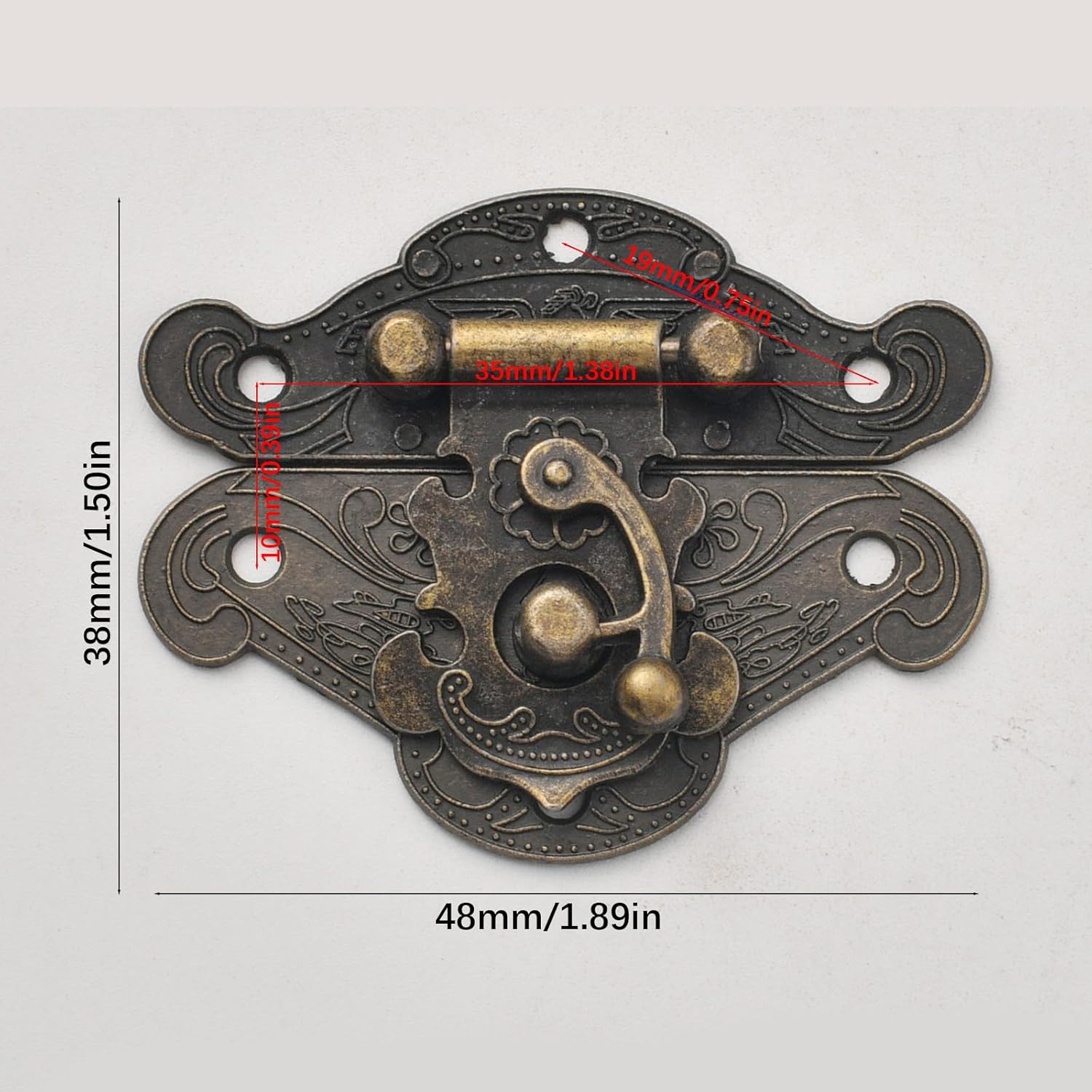 10PCS Heavy Duty Metal Chest Latches Wooden Box Joint Drawer Fastener for Secure Closures on Wooden Storage Container Antique Cabinet