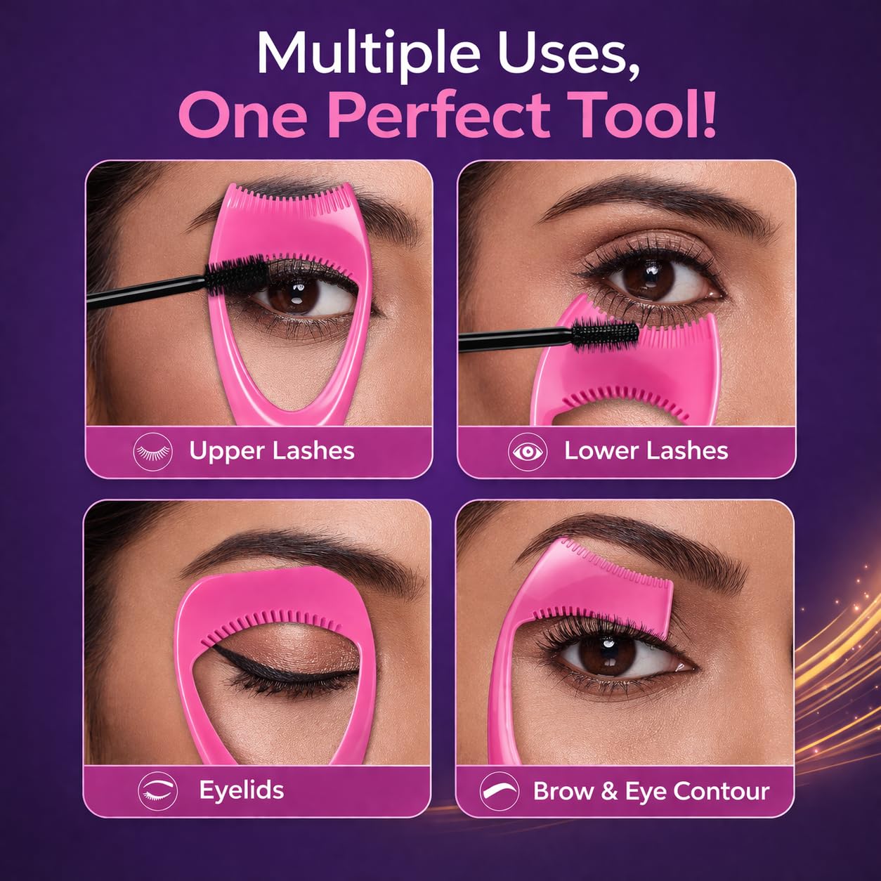 Sanfe Eyelash Guard Mascara Applicator Guide β Mess-Free Mascara Application Tool with Lash Separator Comb | Protects Eyelids from Smudges. 4