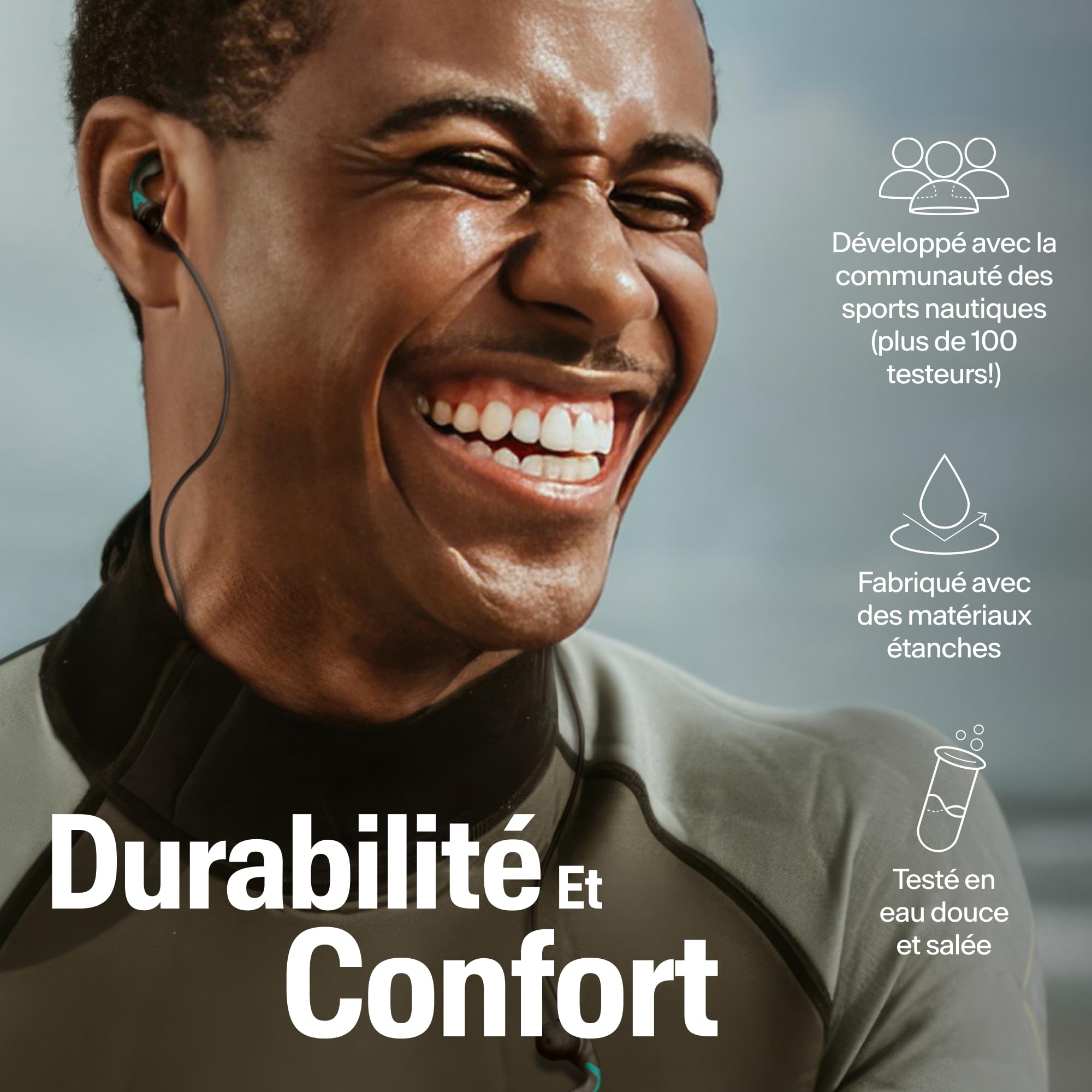 Alpine WaterSafe Pro - Bouchons d’oreilles pour la natation et le surf pour adultes - Étanches - Confortables - Restent en place - Pour les sports aquatiques - Réutilisables - Tailles M & L - 1 paire