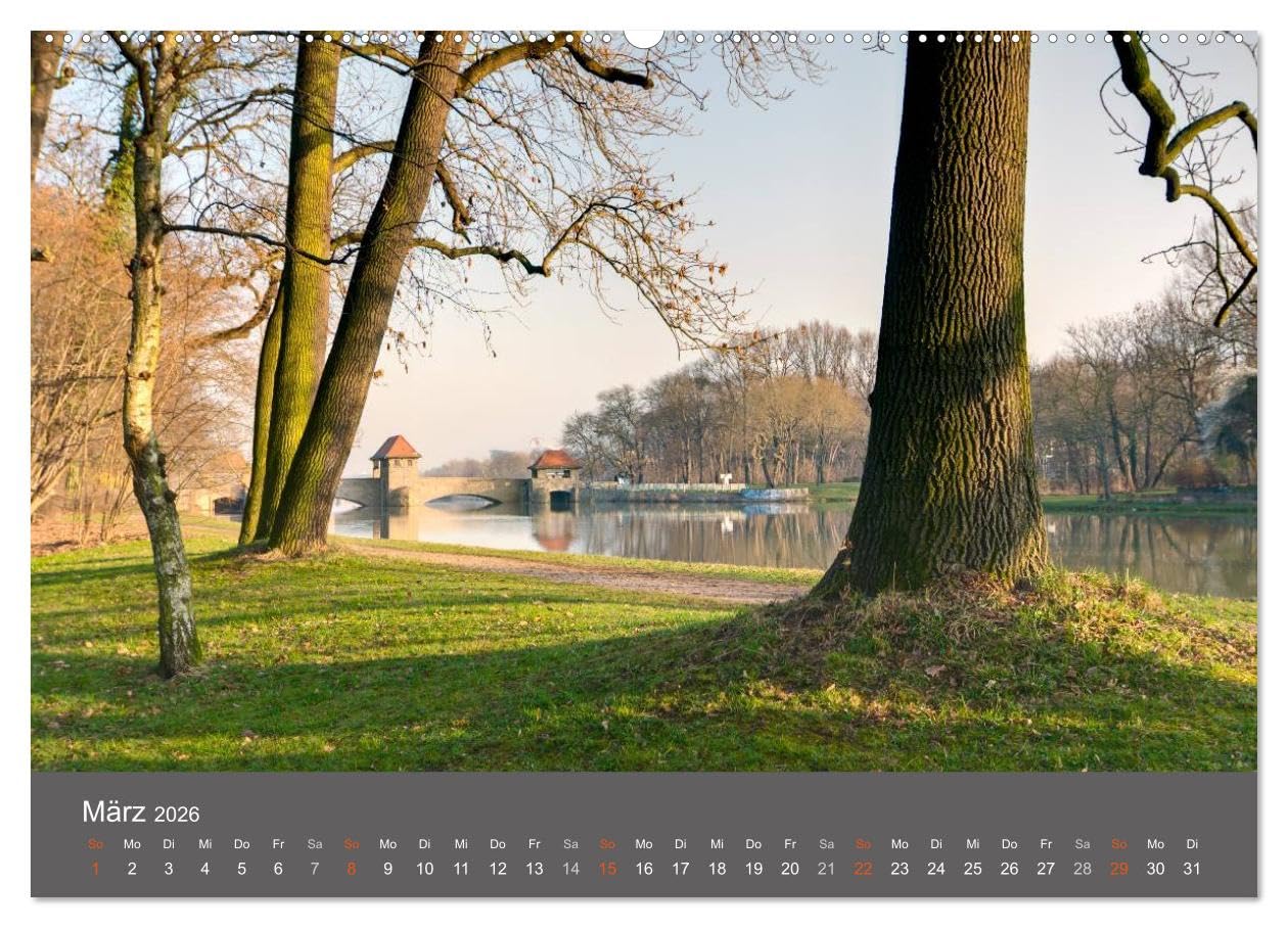 Leipzig - Parks und Landschaften (hochwertiger Premium Wandkalender 2026 DIN A2 quer), Kunstdruck in Hochglanz: Die wunderschönen Parks und Landschaften von Leipzig. (CALVENDO Orte)