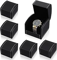 Limbeuuu 6-Pack Black PU Leather Single Watch Box with Pillow - Jewelry Storage Display Case for Watches, Bracelets, Necklaces