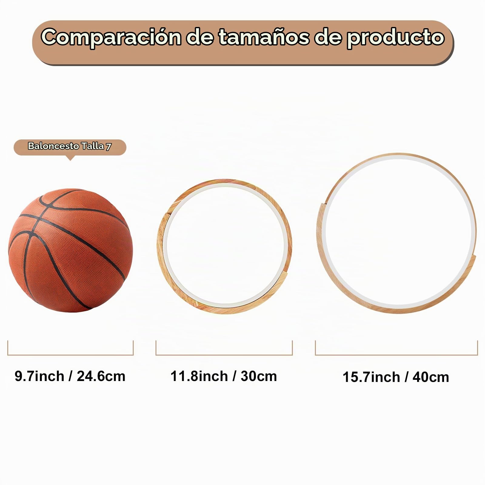 WOKNOS 24W 2650LM 4000K Plafón LED Redondo de Madera, Plafón Blanco 30cm,Dormitorio Salón Cocina Pasillo Comedor