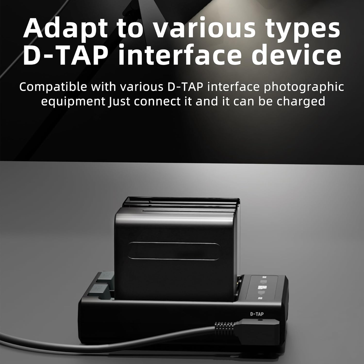 NP-F Series Fast Charger with V-Shaped Interface and D-TAP Interface for Sony NP-F550/570/750/770/950/960/970 Battery(Power Adapter not Included)