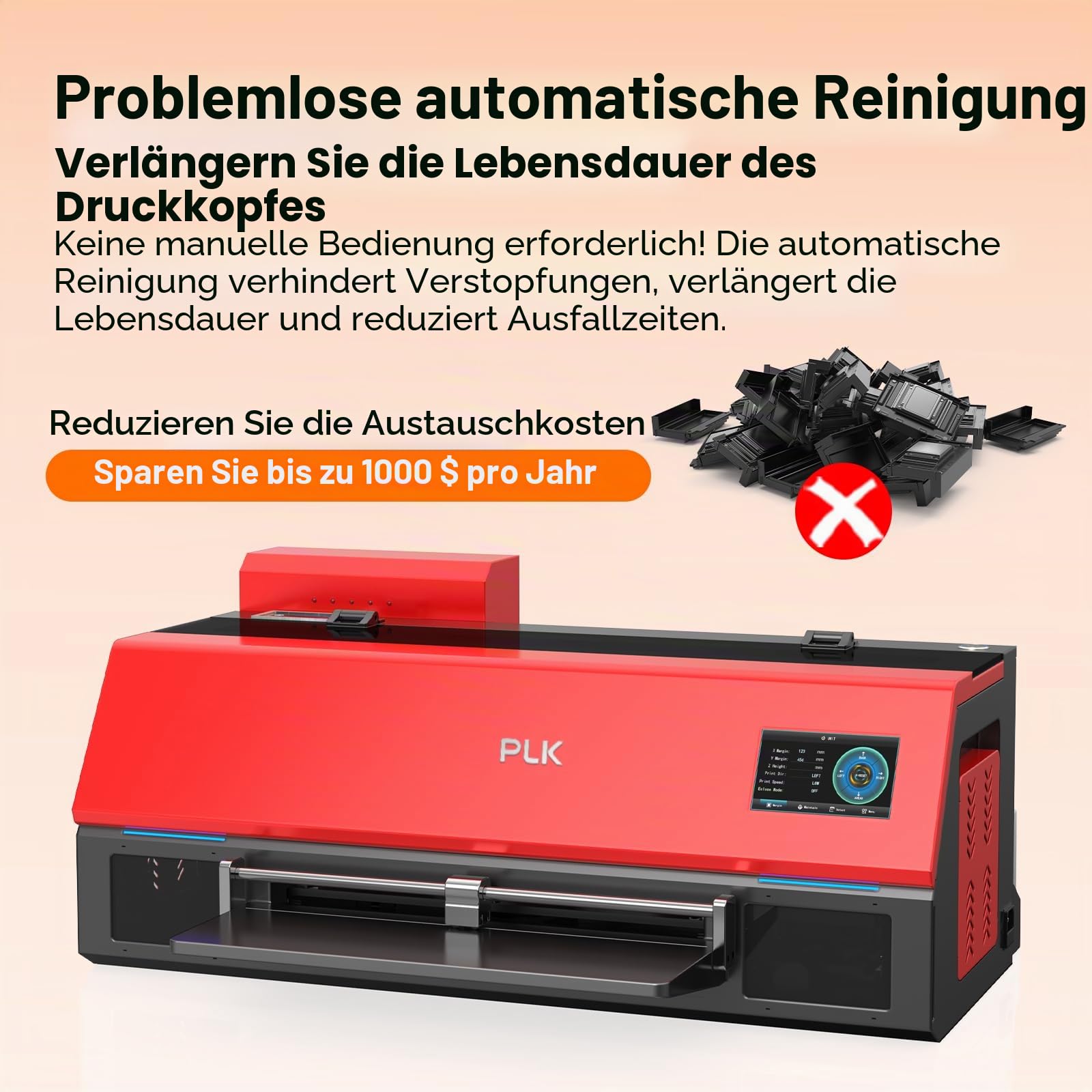 PLK A3 DTF DRUCKER mit Ofenpaket, XP600 Druckkopf