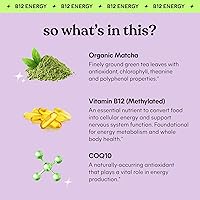 Vista 3 de Lemme Matcha Superfood Energy Gummies with Organic Matcha Green Tea, Vitamin B12 and Antioxidant CoQ10 to Support Cellular Energy, Metabolism &