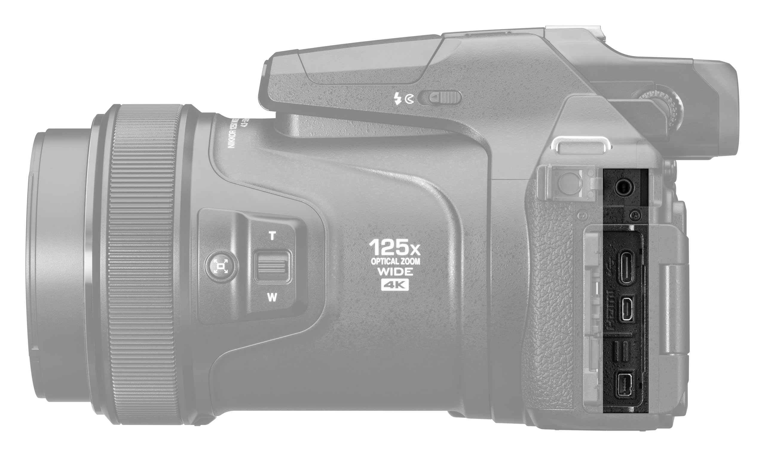 Nikon Coolpix P1100 Fotocamera Bridge, Zoom Ottico 125x (24-3000mm), Sensore CMOS 16 MP, Video 4K UHD, Stabilizzazione Ottica VR, LCD Articolato 3.2", Nero [Nital card: 4 anni di garanzia]