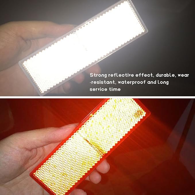 16 reflectores rectangulares adhesivos de seguridad miniatura 5