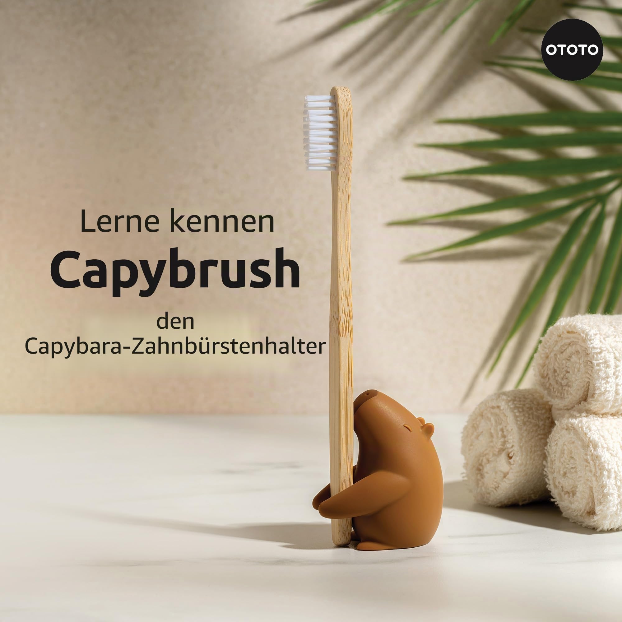 OTOTO Capybrush – Niedlicher Capybara Zahnbürstenhalter für das Badezimmer – Lustige Wasserschwein Deko & Geschenkideen für Erwachsene – Zahnbürstenständer & Schreibtisch-Organizer – Silikon