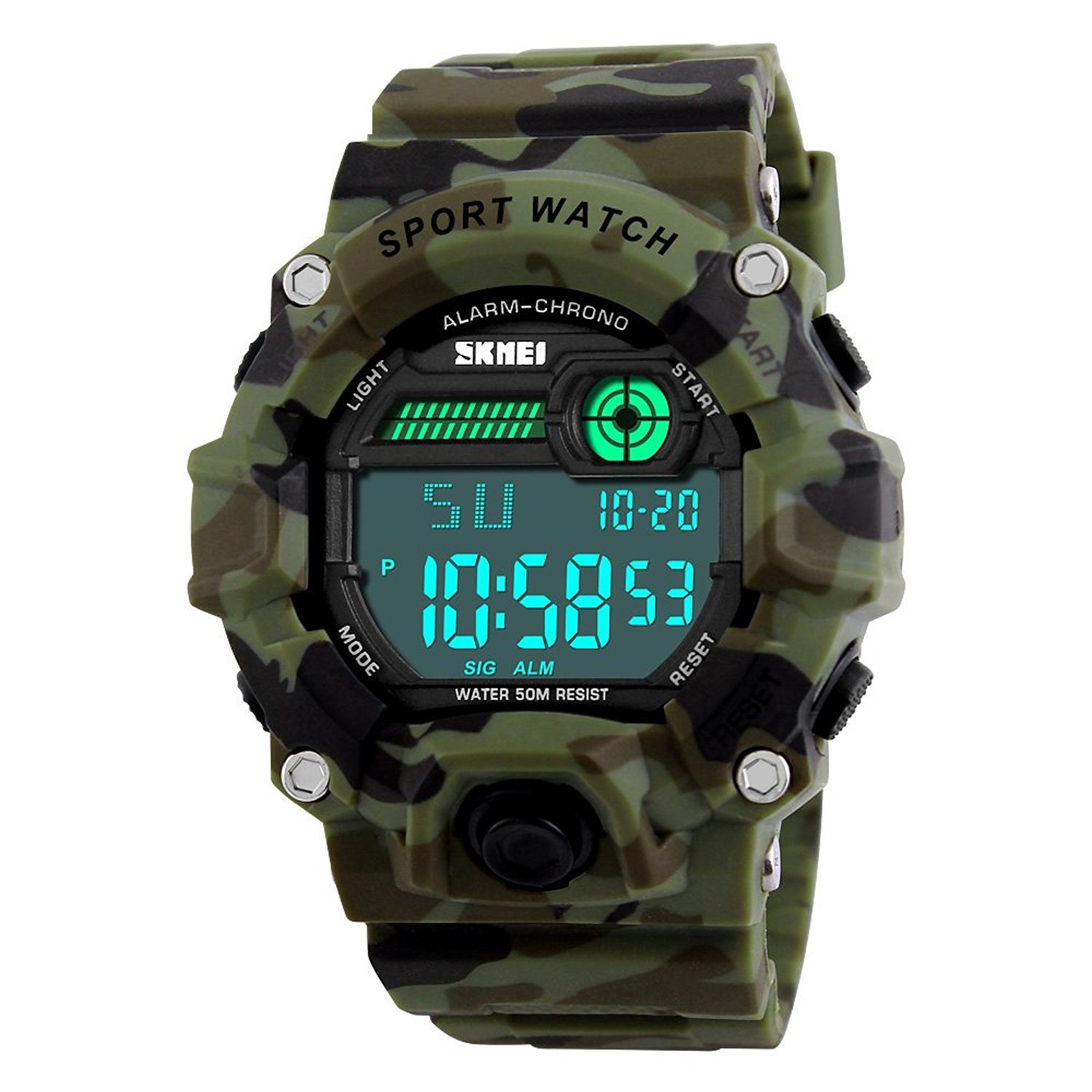 YOOTENMen's Military Watch Digital LED Sport Watch 50M Waterproof Multifunction Watch