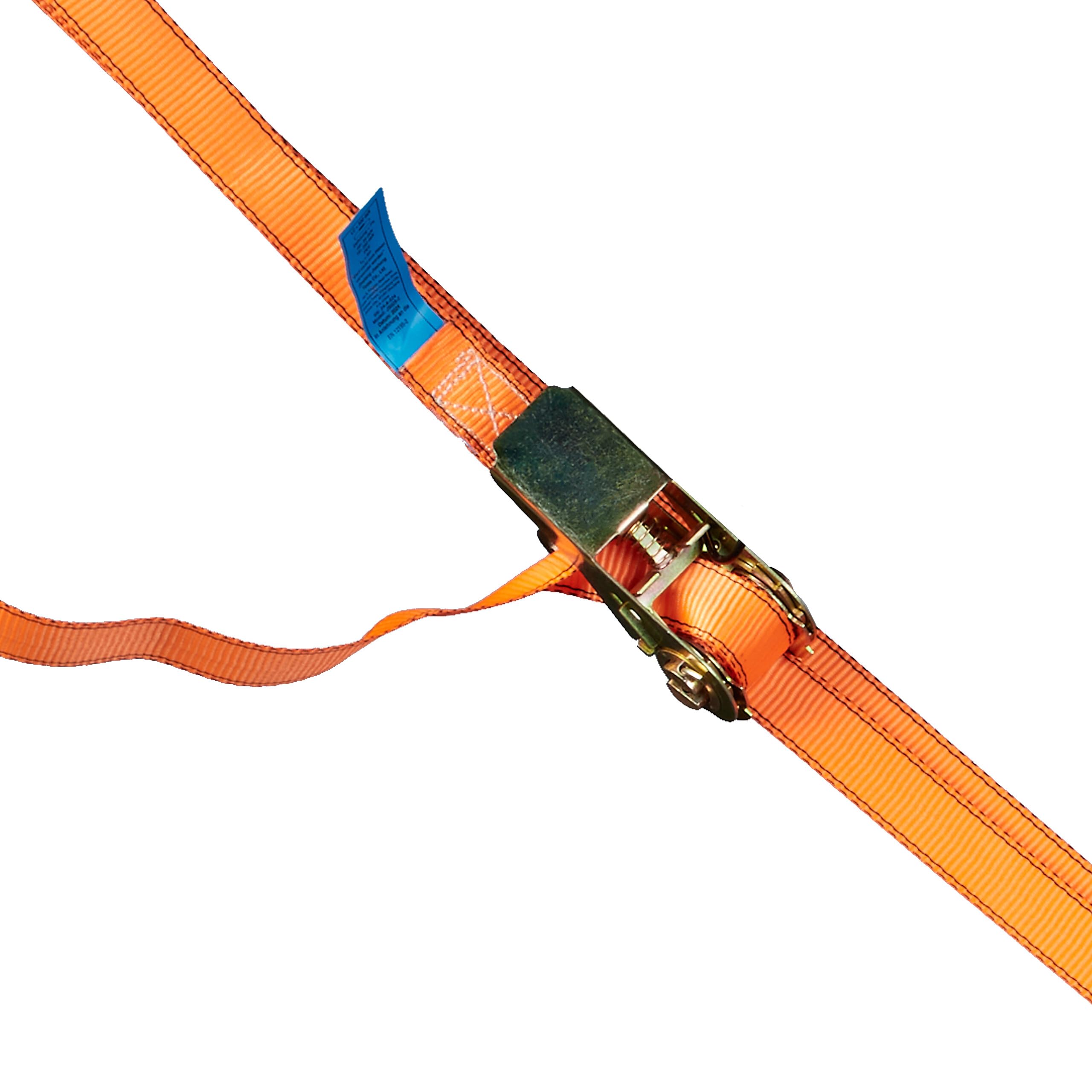 Relaxdays Sangles d'arrimage avec cliquet, 4 pièces, 5 m, 500 kg, sécurité de Chargement Voiture, remorque, Orange