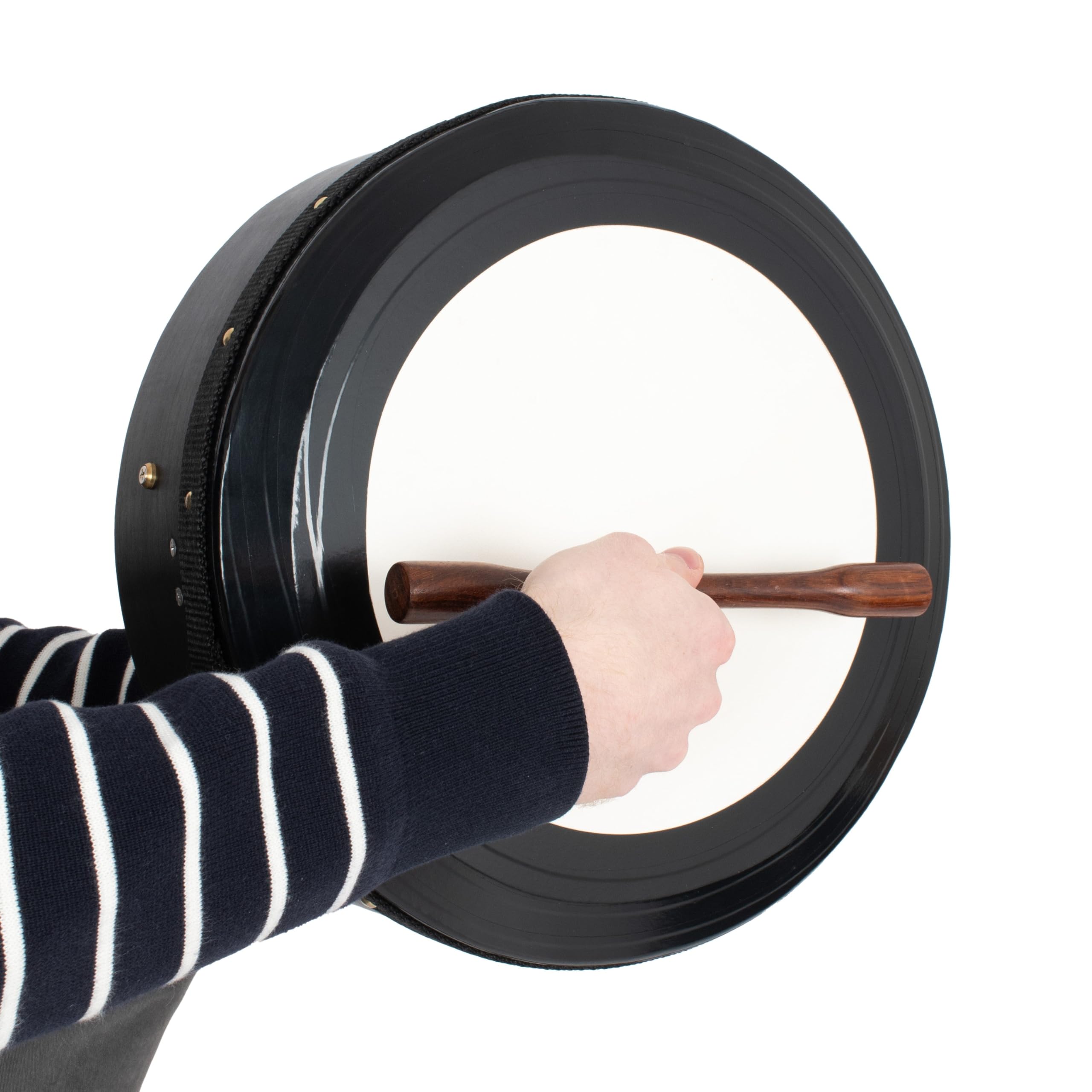 Percussion Plus Bodhran noir accordable à la main avec étui et bennes - 35,6 cm
