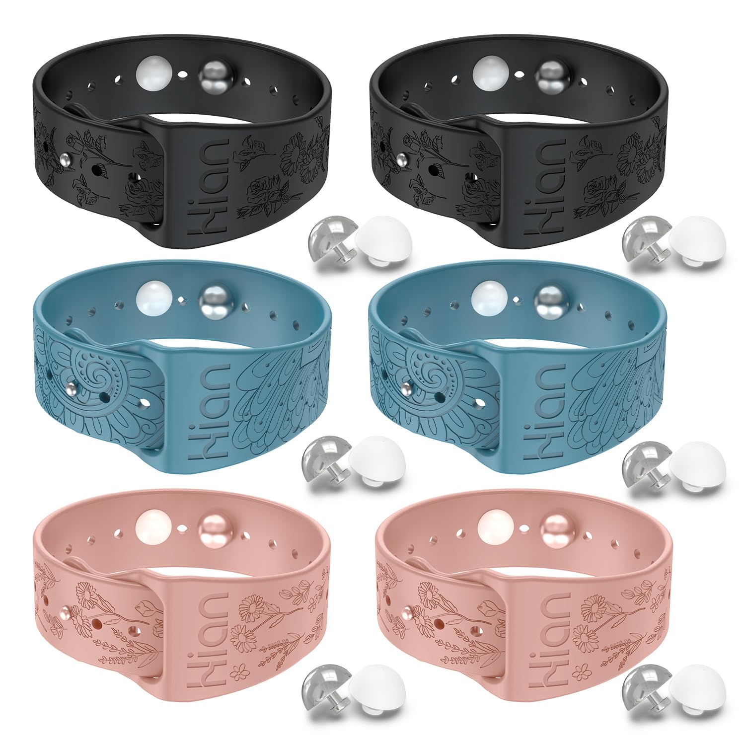 3 Paar Armbänder zur Linderung von Bewegungskrankheiten, Reise-Akupressur-Armbänder, Übelkeit, Linderung von Morgenkrankheit, Meereskrankheit, Reisen, Autokrankheit（Schwarz + Blau + Rosa）