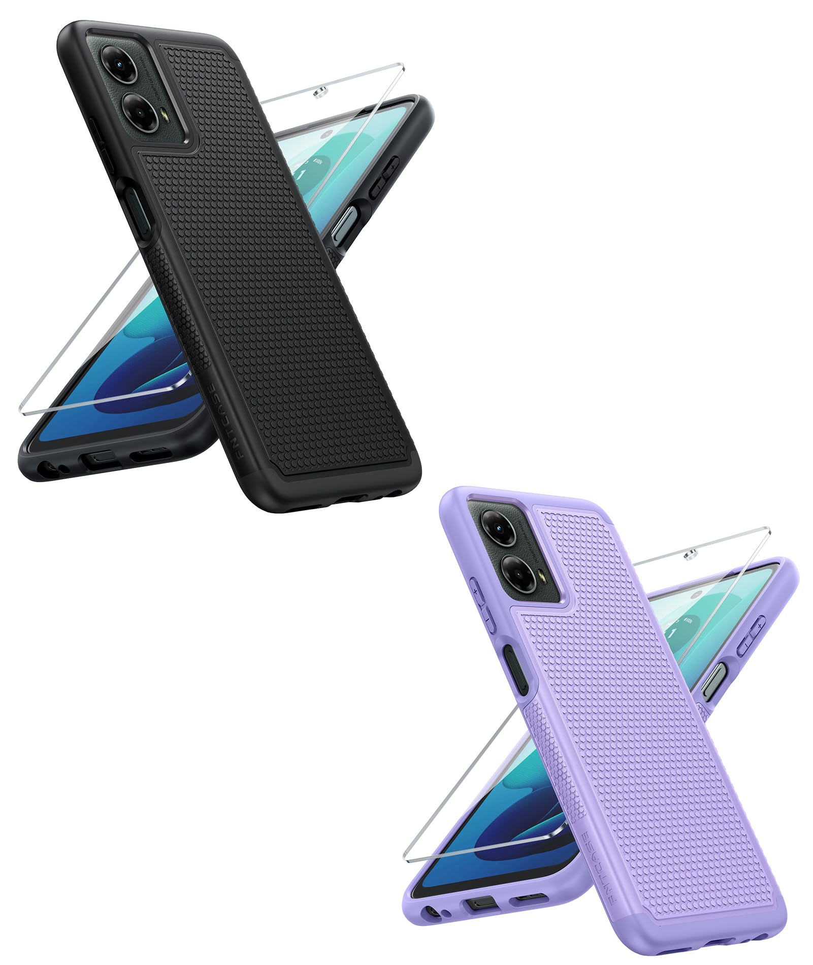 FNTCASE for Motorola Moto G-5G-2024 Case: Protective Heavy Duty Cell Phone Cover Shockproof Military Grade Drop Proof Rugged with Non-Slip Textured Hard Cases