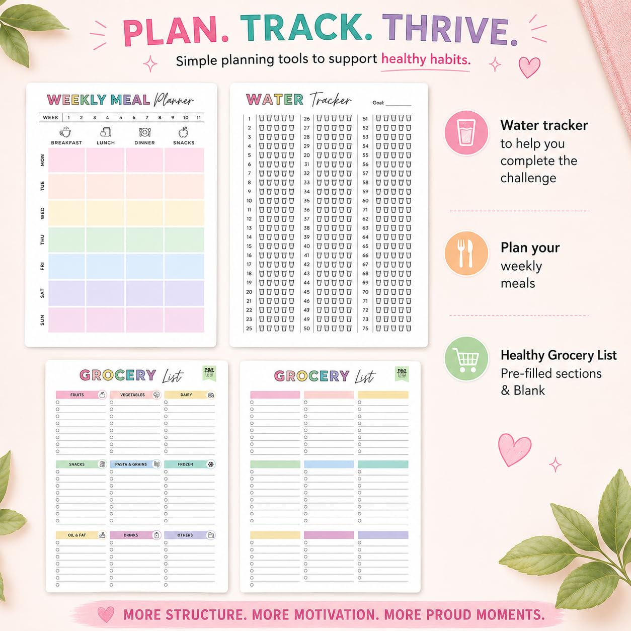 75 Soft Challenge Planner da donna, formato A4, spirale 75 Soft Challenge Journal, libro sfide morbido da 75 giorni con copertina impermeabile in PVC, tracker giornaliero delle sfide morbide 75