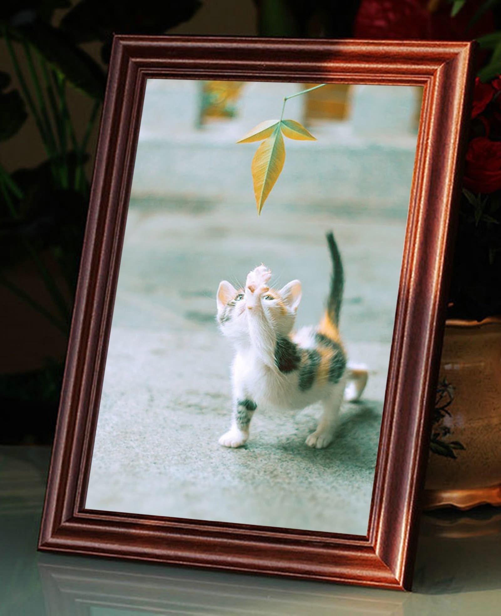 Fotorahmen MDF, Rechteck Walnussholz Bilderrahmen 26.67X38.1cm Wand Picture Frame für Fotos, Bilder, Poster Horizontal & Vertikal Anzeige
