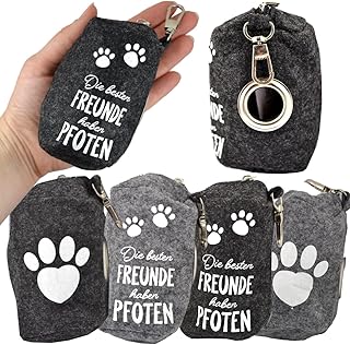 Kotbeutelspender Filz Spruch Hundekotbeutel Spender Reißverschluss Karabiner 1 Stück product image