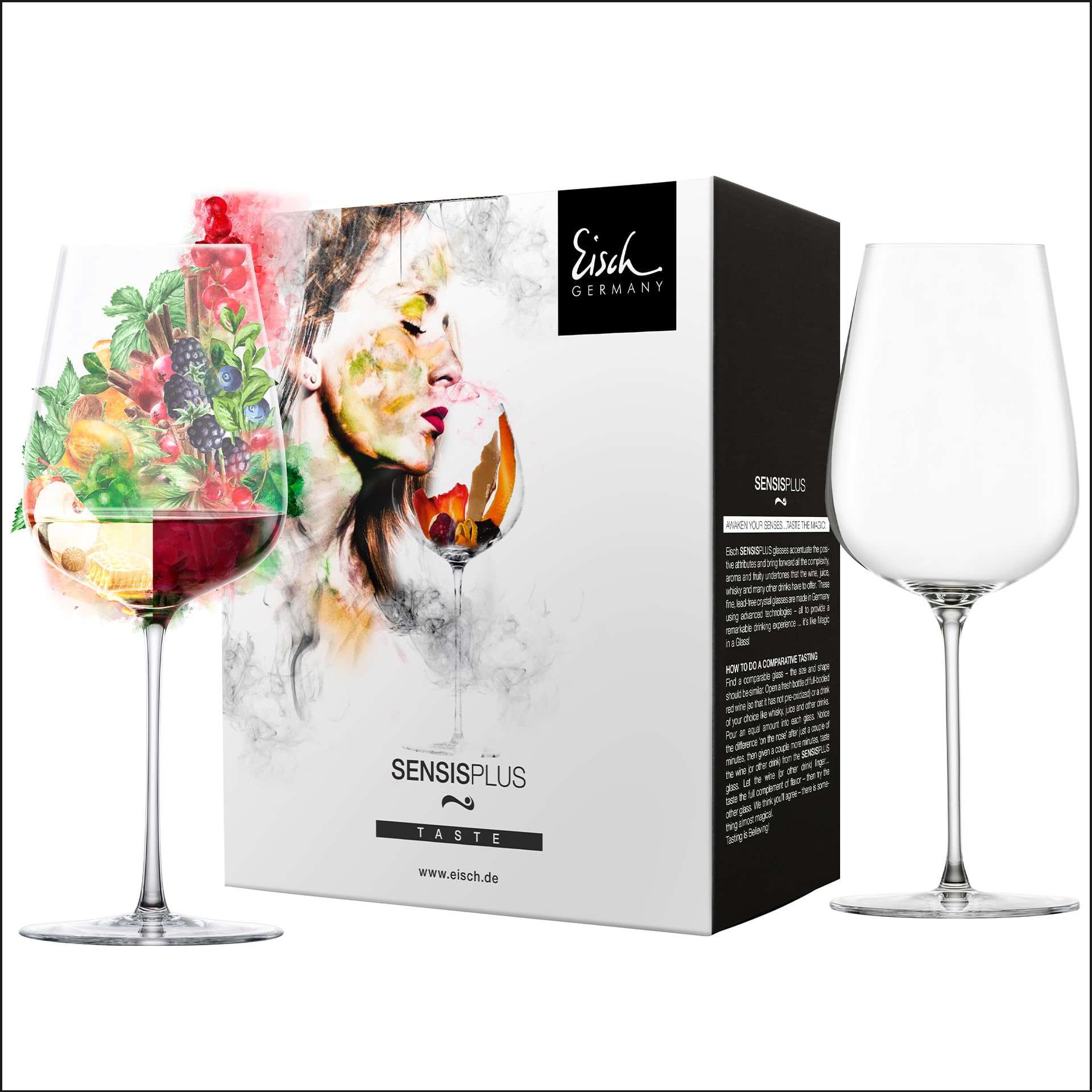 EISCH Allroundweinglas Essenca Sensisplus Fruchtig & Aromatisch (2 Stück), Weingläser für fruchtige Weiß- und Rotweine, spülmaschinenfeste Kristallgläser, Made in Germany (Art.-Nr. 180097)