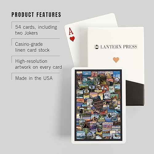 Miniatura 3 de Lantern Press Proteja nuestros parques nacionales, collage (naipes, tamaño de póquer)