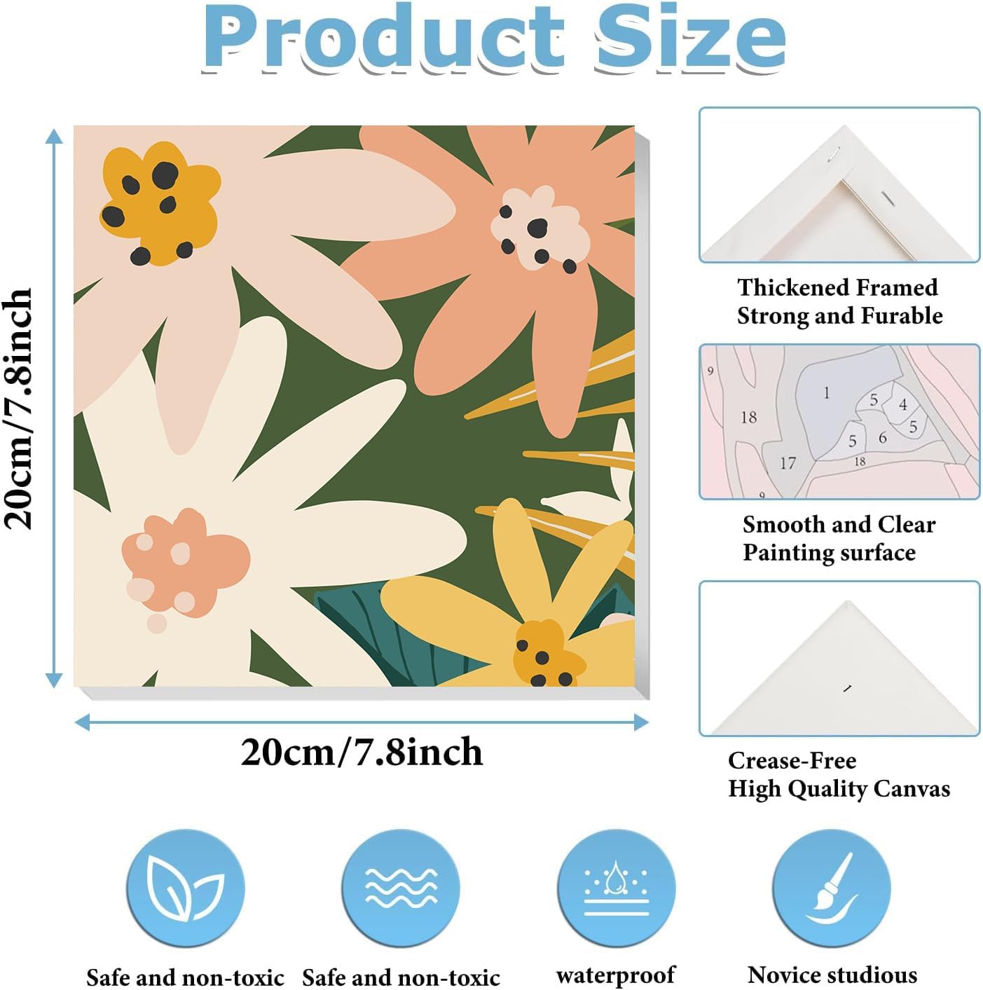 4 Pack Framed Paint By Numbers Kit for Adults Flowers Paint By Number Kits image 4