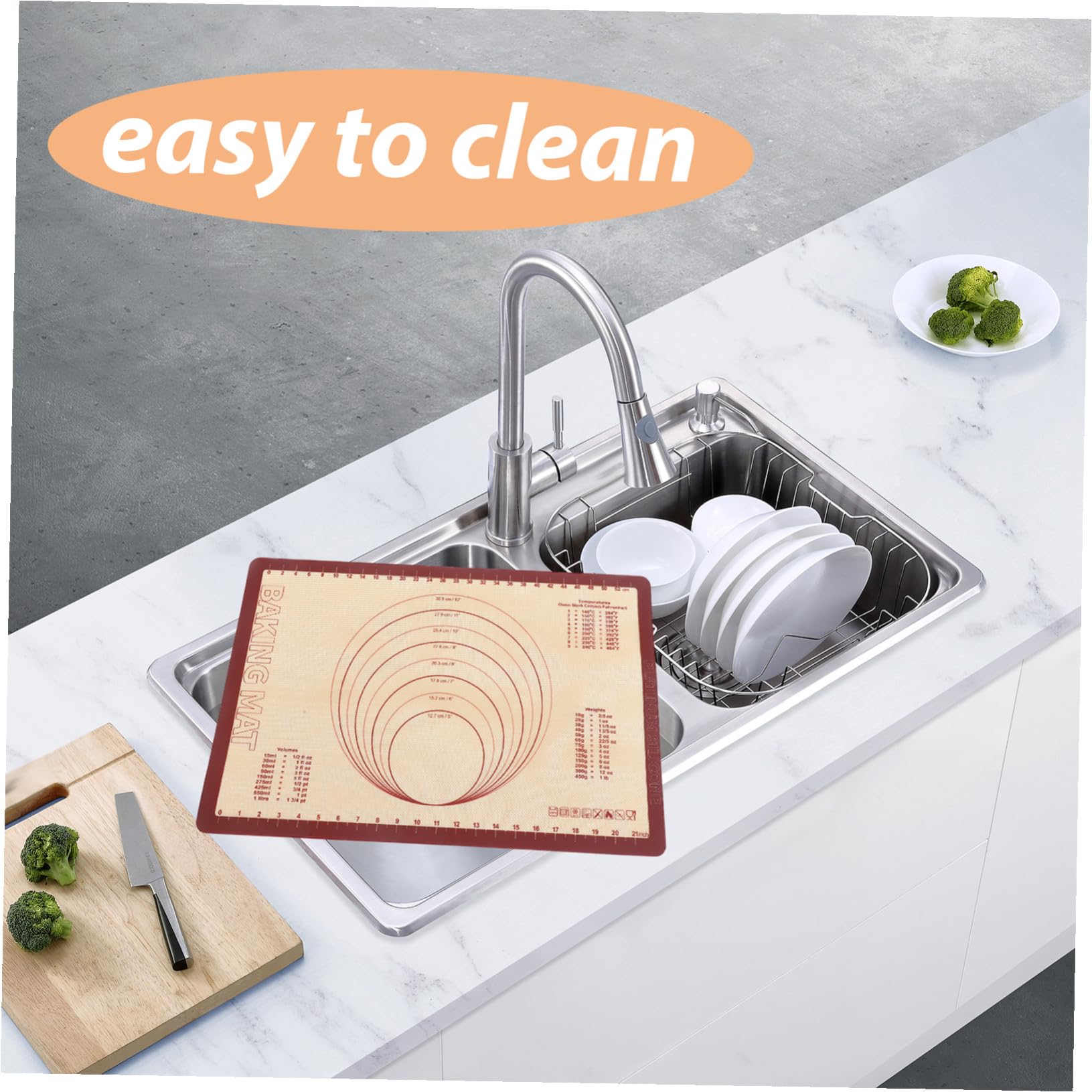 Hochtemperaturbeständige Rutschfeste Silikon backmatte Wiederverwendbare Antihaftbeschichtete Teigunterlage aus Flexiblem Lebensmittelechtem Silikon für Kuchen Gebäck und