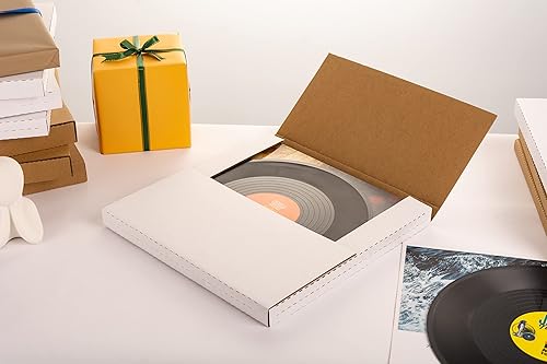 Miniatura 2 de LP Mailers - Caja de correo de discos de vinilo de 12.8 pulgadas de largo x 12.8 pulgadas de ancho x 1 pulgada de alto, cajas de envío de álbumes