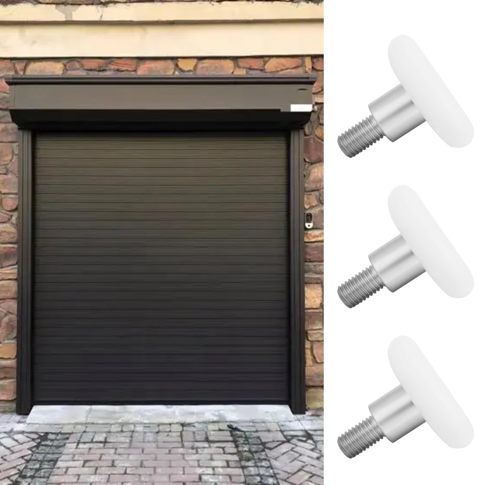 SG Store Lot de 6 rouleaux de roulement à billes pour porte de garage 46 mm de diamètre Filetage M10 L43 mm