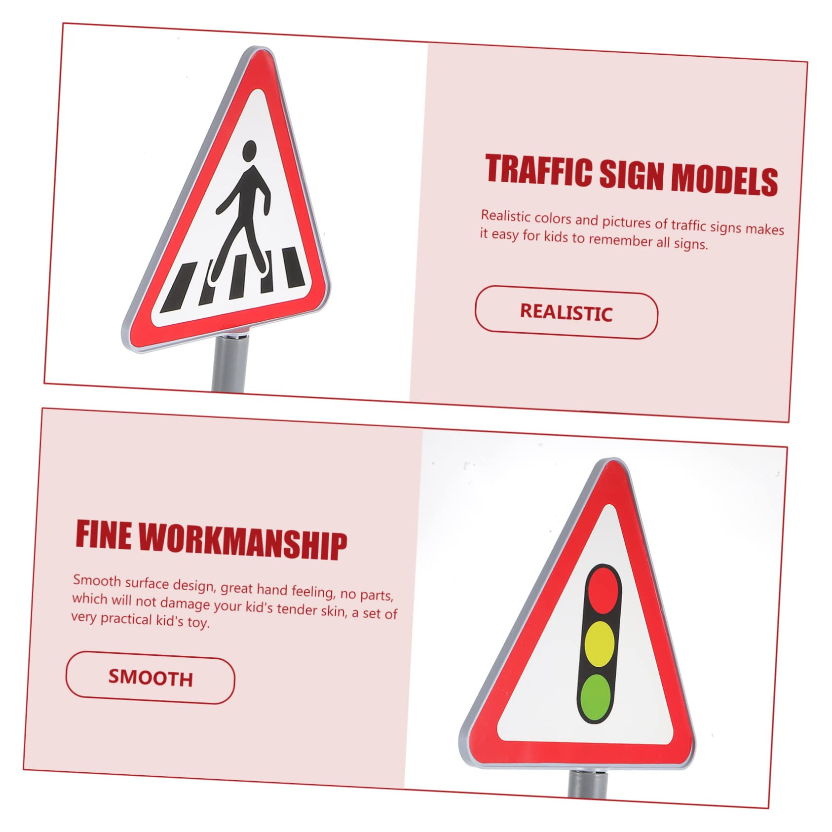 BESTonZON Jouets Éducatifs 5 Pièces de Signalisation Routière Rouge en Plastique Abs Décorations et Jeu Imaginatif Sécurisé pour Garçon et Filles pour Chambre D'garçon et Filles