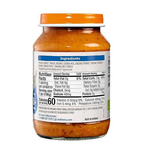Miniatura 3 de Holle Tarros orgánicos de comida para bebés  Risotto vegetariano con zanahoria, espinaca, papa y arroz orgánico  (6 tarros) Alimento para bebés de 8