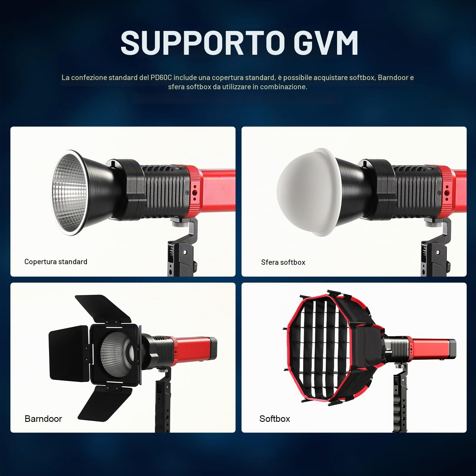 GVM PD60C RGB Video Light, 60W COB Fotografia Illuminazione, Luce Portatile Studio per Fotografi, IP65 Resistente all'acqua Faretto Palmare con Controllo Bluetooth, 2700-6800K, 34200lux/0.5m