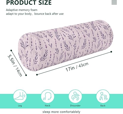 Miniatura 3 de Purple Lavender Yoga Bolster Pillow Round Cylinder Neck Roll Pillow Decorative Round Pillows Cylinder Pillows Couch Zippered Bolster Cover
