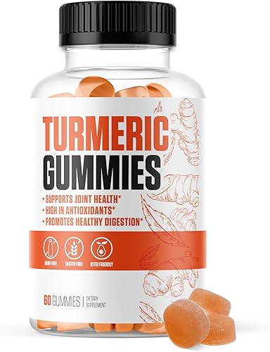 Gomitas de cúrcuma y pimienta negra Suplemento de cúrcuma #1 Apoya articulaciones saludables, alto en antioxidantes, promueve una digestión