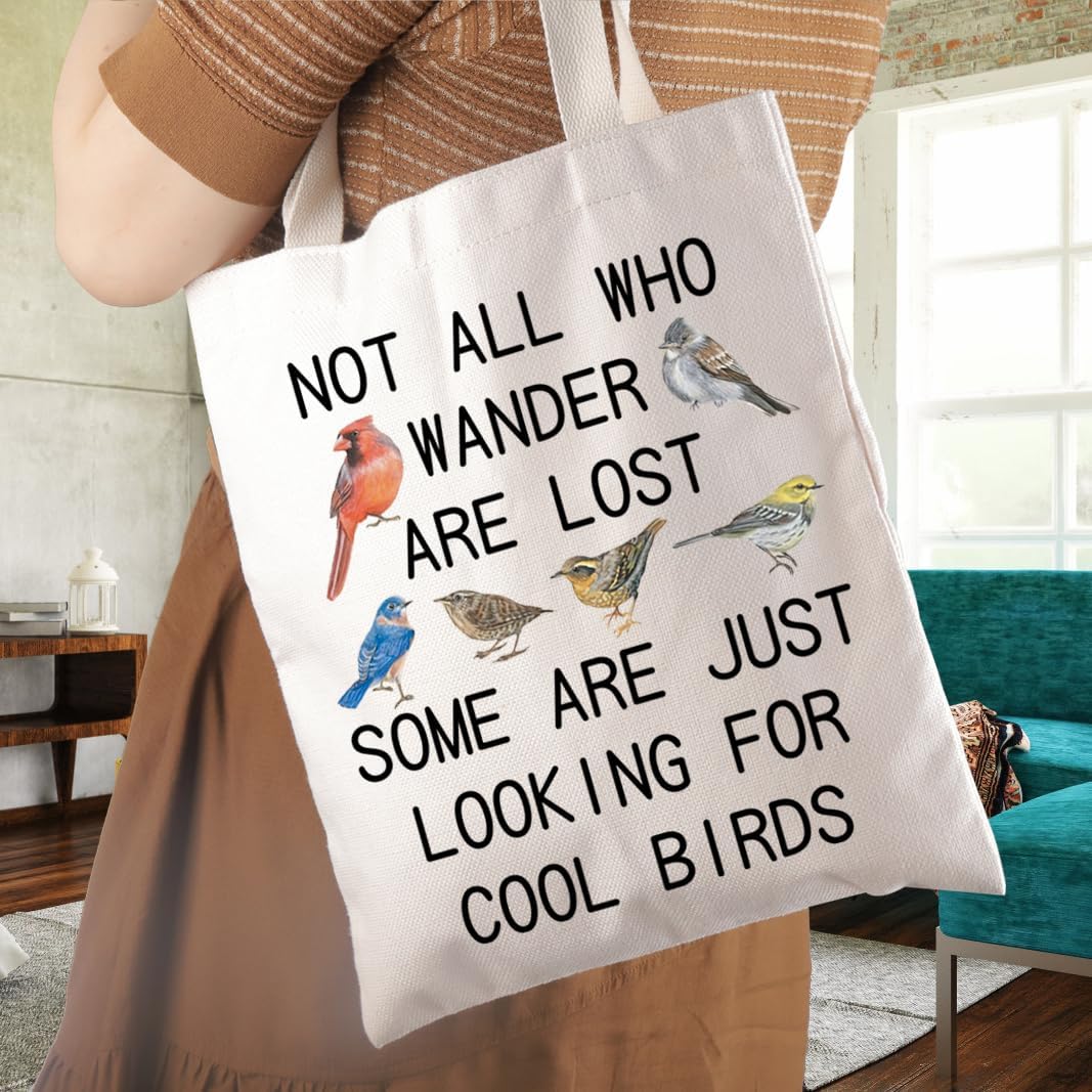 WCGXKO Bird Lover Gift Not All Who Wander Are Lost Some Are Just Looking For Cool Birds Tote Bag - Image 2